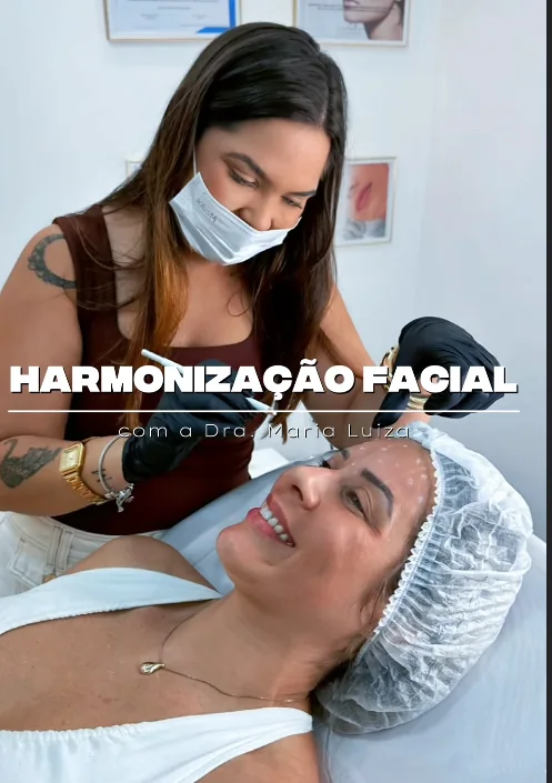 Imagem vertical de procedimento de harmonização facial